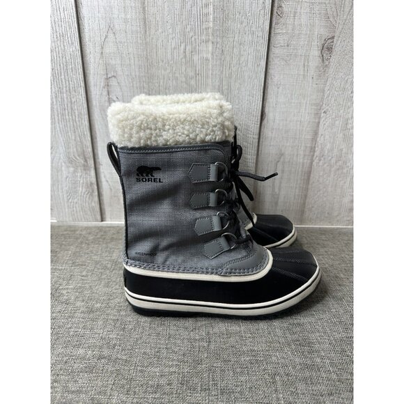 Sorel Womens Winter Carnival Boots Size 7 Quarry Black Waterproof Insulated - Picture 2 of 9